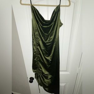 Army green midi dress